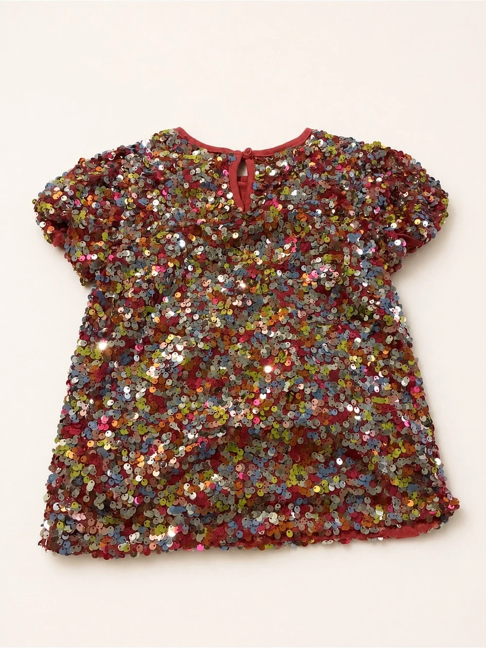 Garanimals Red Multicolor Sequin Short Sleeve Top